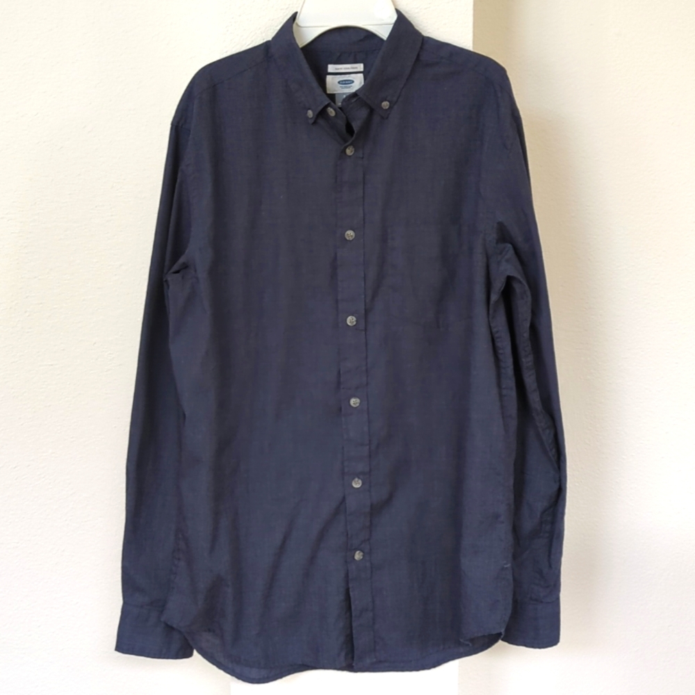 Old Navy blue men's long sleeve shirt, size Small